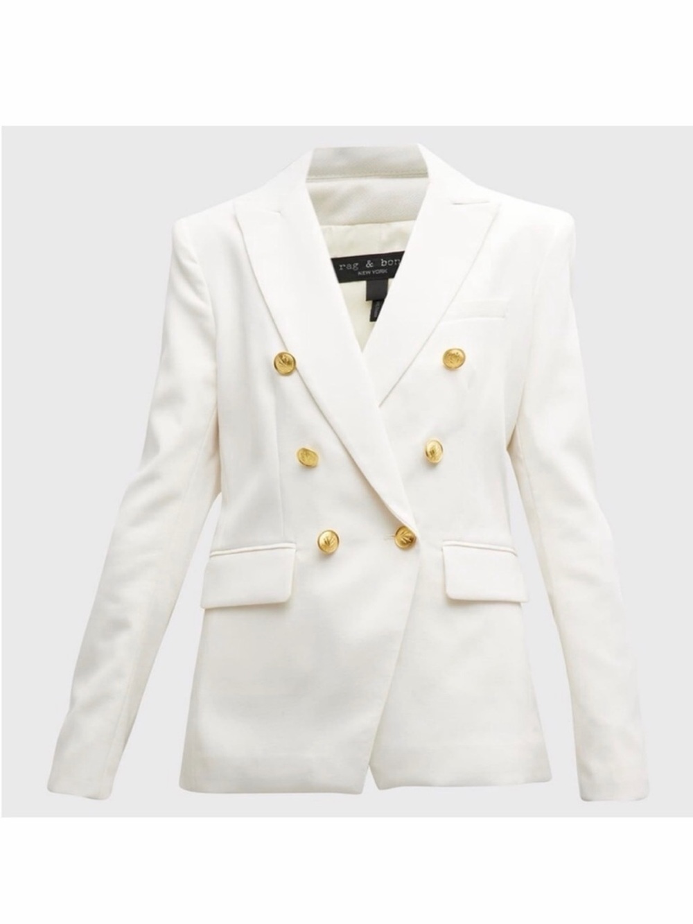 Rag & Bone Women's Double-Breasted White ‘Preston’ Blazer